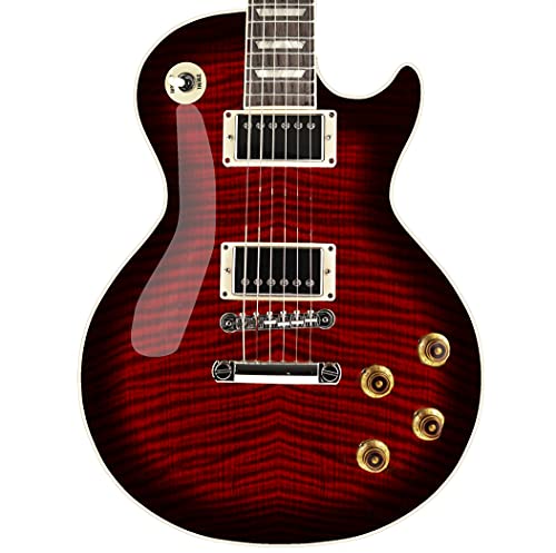 DesignDivil LP Typ Gitarre Skin Wrap Vinyl Aufkleber Aufkleber Flamed Maple Blood Red Burst GS42, 60 x 40 cm von DesignDivil