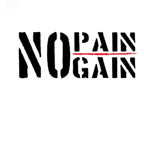 Wandtattoo / Wandaufkleber "No Pain No Gain", 2 Größen/3 Farben erhältlich, black/red stripe, 1mtr wide x 40cm high von DesignDivil