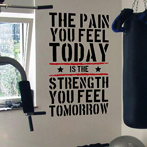 Pain Today Strength Tomorrow Gym Motivational Wall Decal Quote. Large: 57cm/22'' wide by 100cm/39'' high von DesignDivil