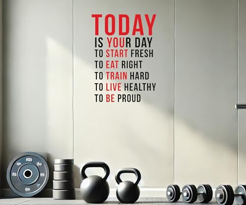„Today is Your Day to Start Fresh...“ Fitness-Wand-Aufkleber, Selbst-Motivation, mit motivierendem Zitat in englischer Sprache „Today is Your Day to Start Fresh...“ Fitness-Wand-Aufkleber, Selbst-Motivation, mit motivierendem Zitat in englischer Sprache von DesignDivil