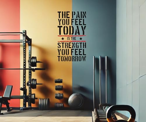 Wandtattoo "Pain Today Strength Tomorrow" Aufkleber, motivierendes Zitat, Gesundheit und Fitness von DesignDivil