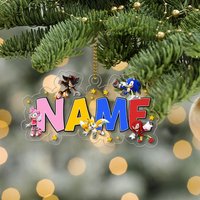Personalisierte Sonic Ausschnitt Form Verzierung, Hedgehog Charakter Acryl Ornament, Benutzerdefinierter Name Weihnachtsacryl Ornament 2025 Geschenk von DesignDreamMoon