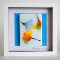 Glas Bild, Ginko 01, Hochwertiges Spectrum Glas, Handarbeit, Signiert, Unikat von DesignElena