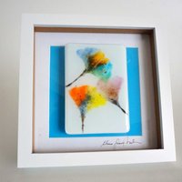 Glas Bild, Ginko 02, Hochwertiges Spectrum Glas, Handarbeit, Signiert, Unikat von DesignElena