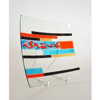 Glas Schale" Dekor 02" Handarbeit, Malerei, Signiert von DesignElena