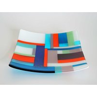 Schale Komposition in Blau, Spectrum Glas, Handarbeit, Unikat, Signiert von DesignElena