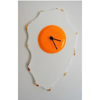Spiegeleieruhr Aus Glas, Fusing, Spectrum Masse 31 X 21 cm, Handarbeit, Unikat, Signiert von DesignElena