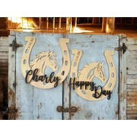 stallschild Pferd - Personalisiert/Boxenschild Pferdestall Namensschild Haustier Pferdename Holzschild Dekoration von DesignForMemories