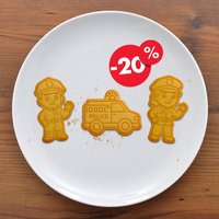 Polizei Ausstecher Set | Berufsleben Kollektion Polizist Polizistin Polizeiauto Keksform Mit Prägung Kindergeburtstag von DesignGlueckShop