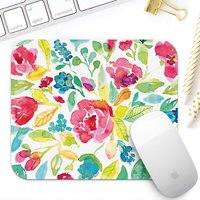 Aquarell Blumen Mauspad, Rundes Oder Rechteckiges Süßes Schreibtischzubehör Für Sie, Geschenk Die Chefin Aquarell Blumen Mauspad, Rundes Oder Rechteckiges Süßes Schreibtischzubehör Für Sie, Geschenk Die Chefin von DesignGypsee