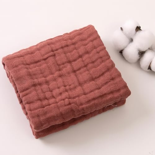 Musselin Decke natürliche Musselin Summer Muslin Blanket Decke Klimadecke leicht sanft für Erwachsene als Kuscheldecke Bett Couchwurf (Burgunderrot, 200 * 230) von DesignHeim