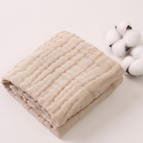 Musselin Decke natürliche Musselin Summer Muslin Blanket Decke Klimadecke leicht sanft für Erwachsene als Kuscheldecke Bett Couchwurf (Hellbeige, 150 * 200) von DesignHeim