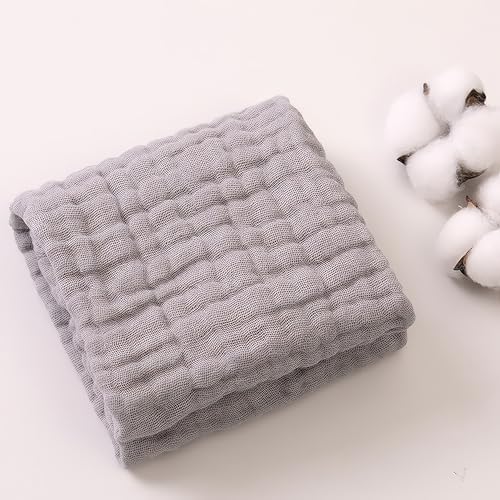 Musselin Decke natürliche Musselin Summer Muslin Blanket Decke Klimadecke leicht sanft für Erwachsene als Kuscheldecke Bett Couchwurf (Hellgrau, 150 * 200) von DesignHeim