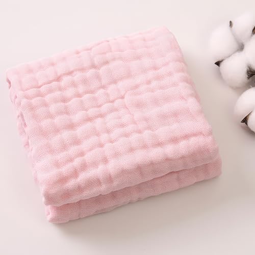 Musselin Decke natürliche Musselin Summer Muslin Blanket Decke Klimadecke leicht sanft für Erwachsene als Kuscheldecke Bett Couchwurf (Rosa, 150 * 200) von DesignHeim