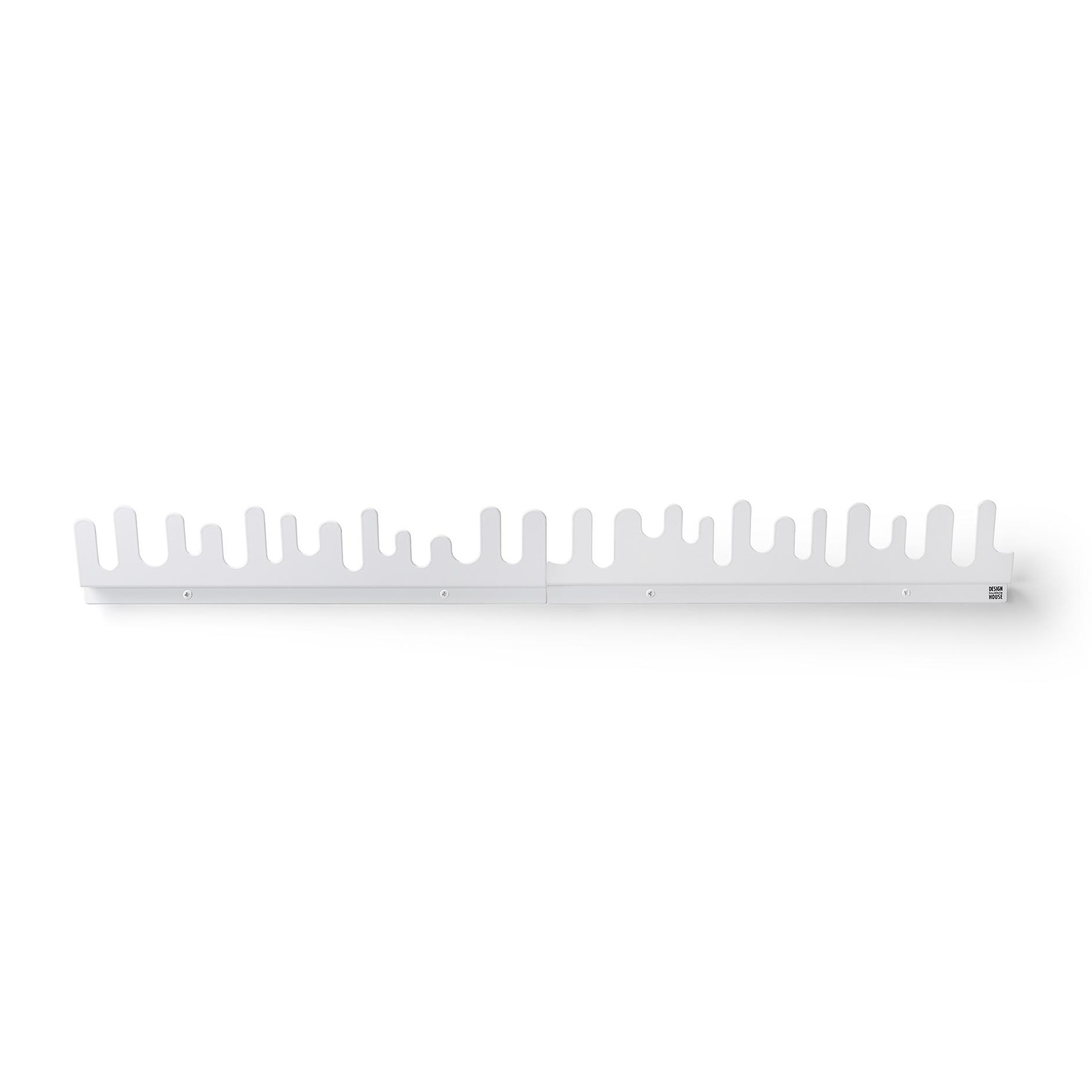 DesignHouseStockholm - Wave Wandgarderobe 2er Set - weiß/lackiert/BxH 90x11cm/Jedes Stück: B 45 cm, H 11 cm von DesignHouseStockholm