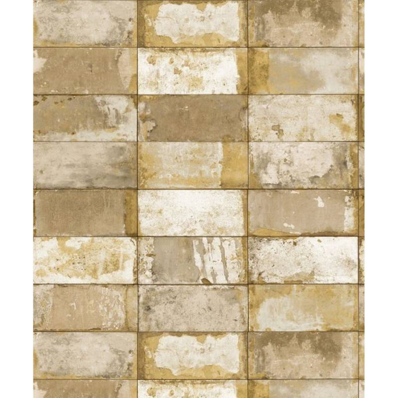 DesignID | NATURAL FAUX 2 | 232022 | Vliestapete | Steinoptik | 0.53 x 10.05 m | Gelb von DesignID