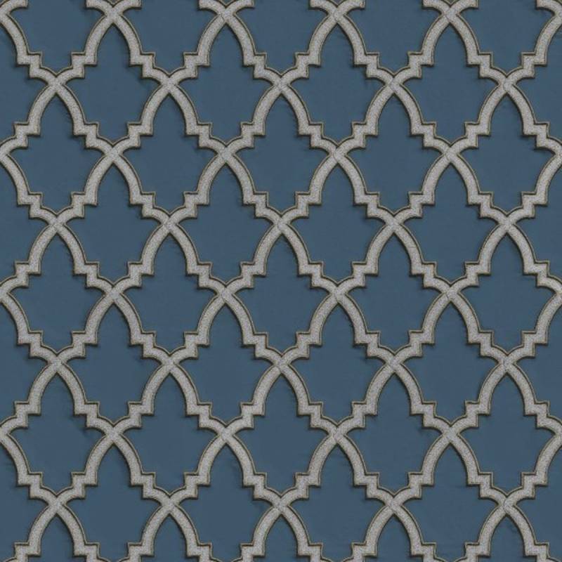 DesignID | Wallstitch | 120027 | Vliestapete | Vintage | Retro | 0.53 x 10.05 m | Blau von DesignID