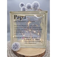 Glasbaustein Personalisiert Mit Lichterkette von DesignKisteByAmira