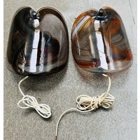 Ein Paar Wandlampen 1970 Per Lütken Holmegaard Glasplatte Glas Und Metall von DesignLightsDenmark