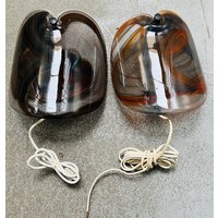 Ein Paar Wandlampen 1970 Per Lütken Holmegaard Glasplatte Glas Und Metall von DesignLightsDenmark
