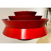 Trava Von Carl Thore Vintage 1960Er Jahre Hängelampe in Roter Farbe von DesignLightsDenmark