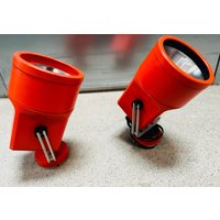 Unispot Louis Poulsen Orange 1980Er Jahre Dänemark von DesignLightsDenmark