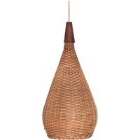Vintage Tear Drop Lamp Wickerwork Wicker Teak Mid Century 50S 1950S 60S 1960S Scandinavian Danish Design Retro von DesignLoversHome