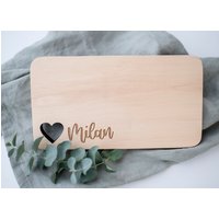 Personalisiertes Frühstücksbrett, Holzbrett, Schneidebrett Mit Namen/Wunschtext von DesignMeilenstein