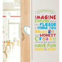 Benutzerdefinierte Regeln, Aufkleber, Klassenzimmer Klassenregeln Wandaufkleber von DesignStickersStore