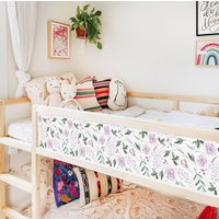 Ikea Kura Bed Aufkleber, Kura Bett Mädchen Abziehbilder, Lila Blumen Aufkleber Für Bett, Etagenbett Zubehör, Wraps von DesignStickersStore