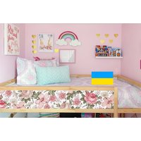 Ikea Kura Bed Aufkleber Mädchen Floral, Kura Bett Abnehmbare Aufkleber, Rosa Für Bett, Tapete von DesignStickersStore