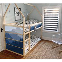 Ikea Kura Bett Aufkleber Berge, Ikea Kura Bett Gebirge, Abnehmbarer Bettaufkleber, Etagenbett Aufkleber, Überwurf Für von DesignStickersStore