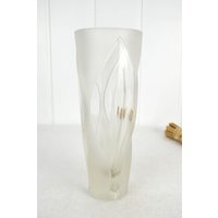 Glasvase Satiniert Geschliffen Vase Kunstglas Studioglas Glas Blumenvase Flower Studio Vintage Design Modern Lufteinschlüsse von DesignVintageShopDE