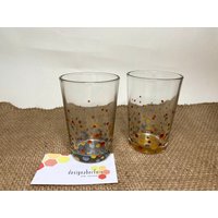 2Er Set Handbemalte Trinkgläser Wassergläser in Elegantem Punkt Design Gold Und Silber 2Er Set Handbemalte Trinkgläser Wassergläser in Elegantem Punkt Design Gold Und Silber von Designaberfein