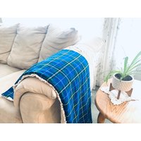 Blaue Karierte Decke, Nova Scotia Tartan Luxe Blue Karid Und Minky Decke von DesignbySandee