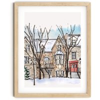 Montreal Kanada Verschneiter Winter Aquarell Fine Art Print von DesignbyStreetlight