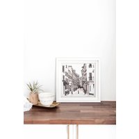street Art Print London Schwarz-Weiße Federzeichnung von DesignbyStreetlight