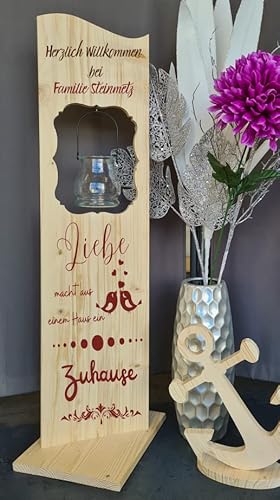Designbysh Holzaufsteller, Holz Deko Schild Holzschild Eingangsschild mit Leuchtglas oder Solarlampe Liebe Macht aus einem Haus EIN Zuhause Designbysh Holzaufsteller, Holz Deko Schild Holzschild Eingangsschild mit Leuchtglas oder Solarlampe Liebe Macht aus einem Haus EIN Zuhause von Designbysh