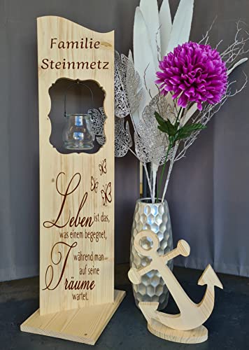 Designbysh Holzaufsteller, Holz Deko Schild Holzschild Eingangsschild mit Leuchtglas oder Solarlampe gib jedem Tag die Chance... Designbysh Holzaufsteller, Holz Deko Schild Holzschild Eingangsschild mit Leuchtglas oder Solarlampe gib jedem Tag die Chance... von Designbysh