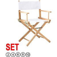 Klappstuhl Set | Regiestuhl Campingstühle Balkonstuhl Hollywood Makeup Chair Schminkstuhl Weiß Holz Hochzeit Gartendeko Klappstuhl Set | Regiestuhl Campingstühle Balkonstuhl Hollywood Makeup Chair Schminkstuhl Weiß Holz Hochzeit Gartendeko von Designchair