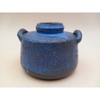 Ausgefallene 70Er Vase Keramik Keramikvase Handarbeit Studiokeramik Blaue Glasur Wgp Designclassics24 von Designclassics24
