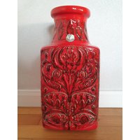 Bay Keramik Seltene Bodenvase 60Er 70Er Rot Tolle Glasur Fat Lava Pop Art Designclassics24 von Designclassics24