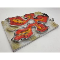 Carstens Wandplatte Wandbild Keramikbild Orange Fat Lava 70Er Designclassics24 von Designclassics24