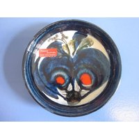 Kleiner 70Er Wandteller Keramik Handgemaltes Dekor von Designclassics24