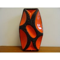 Roth Keramik 311 Orange Vase Keramikvase 70Er Fat Lava von Designclassics24