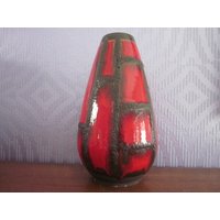 Ruscha Costa Große Vase Keramikvase Rot Keramik 60Er 70Er Lava Kurt Tschörner Midcentury Modernist Designclassics24 von Designclassics24