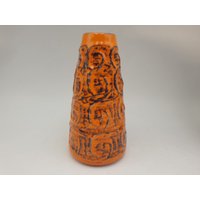 Schlossberg 236/20 Seltene Keramikvase Vase Keramik 70Er Orange Wgp Fat Lava von Designclassics24