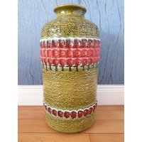 Ü-Keramik Übelacker 1472/40 Bodenvase Vase Keramik Keramikvase Groß Grün Rot 60Er 70Er Designclassics24 von Designclassics24