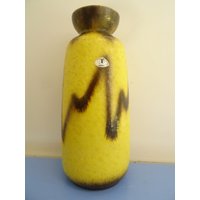 Ü-Keramik Übelacker Vase Keramik Keramikvase 70Er Gelb Fat Lava Midcentury #2 von Designclassics24