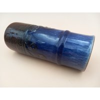 strehla Ddr Vase Keramik Blau Fat Lava 70Er Gdr Keramikvase von Designclassics24